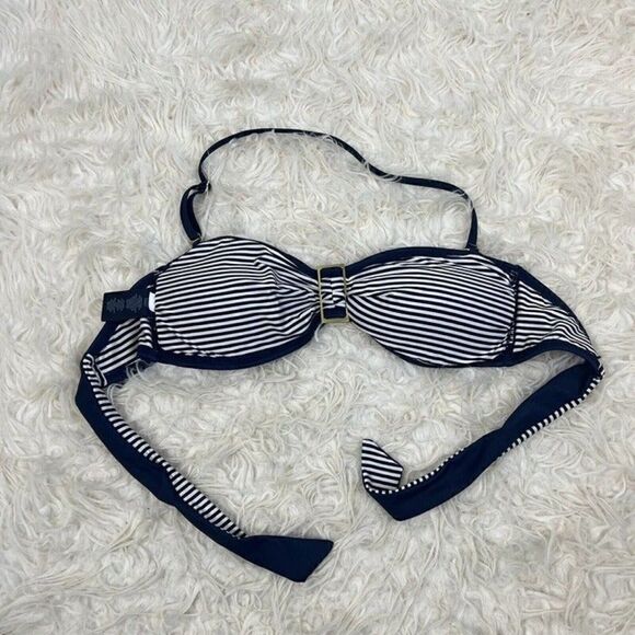 Tommy Hilfiger NWT Women's Halter Bandeau Bra Bikini Top Core Navy Size Medium - Picture 2 of 10